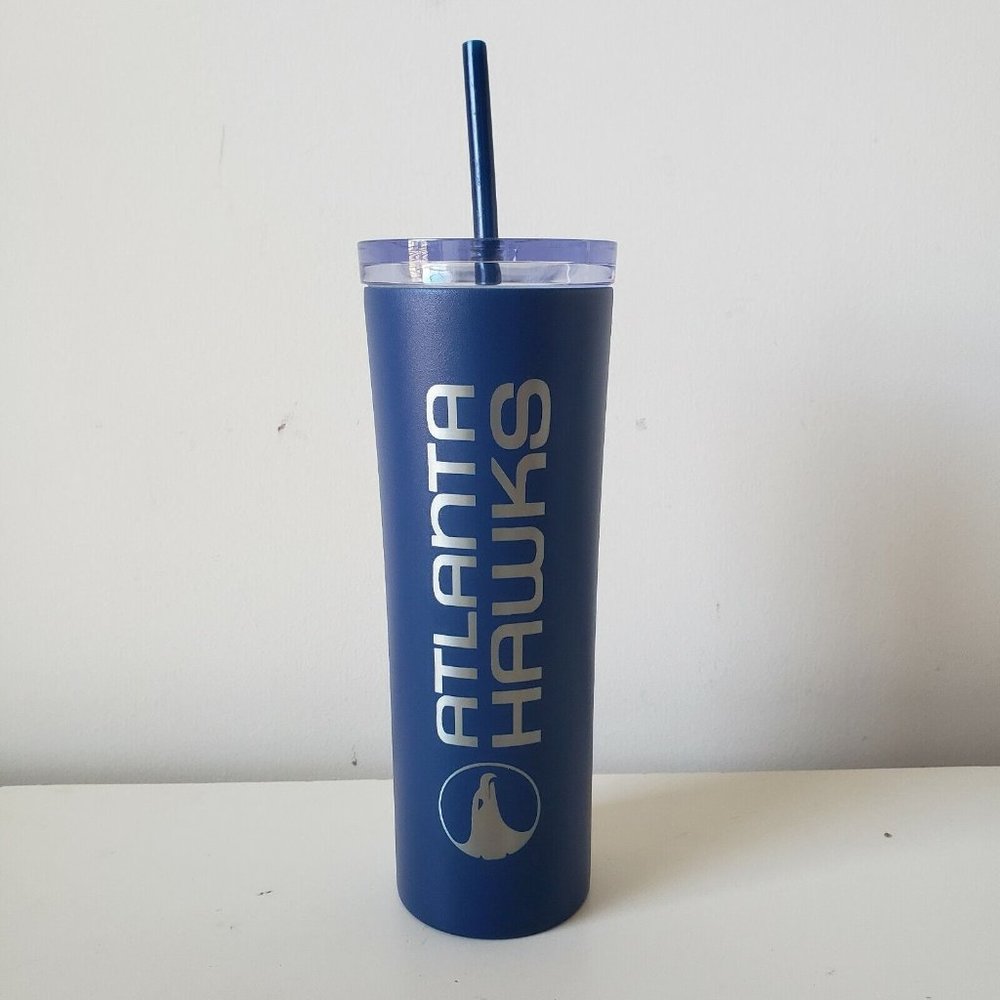 Atlanta Hawks NBA Vacuum Insulated Skinny Cup W/ Lid & Straw Great American New